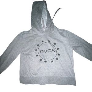 RVCA Cropped Gray Hoodie